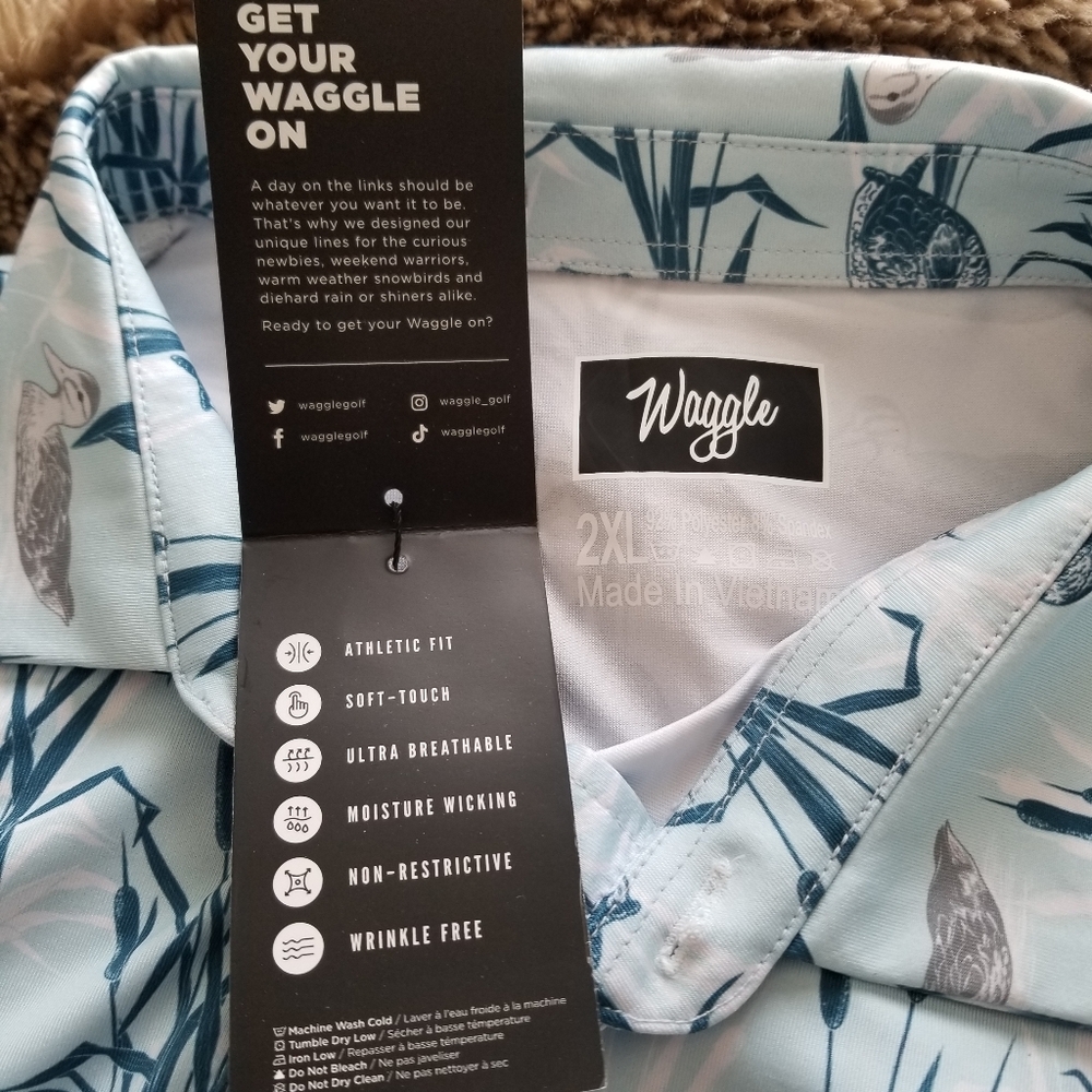 Waggle Golf "Duck, Duck, Gray Duck" Polo Shirt - Picture 7 of 7